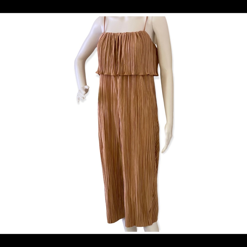 Pleated Foil Metallic Romper